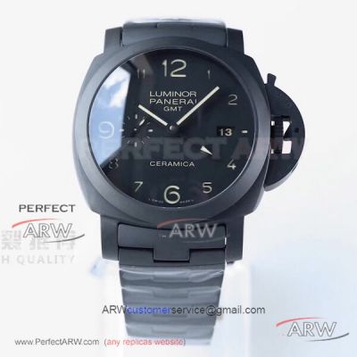 VS Factory Panerai Luminor 1950 GMT P.9001 Automatic 44MM Watch - PAM00438 Black Ceramica Case And Bracelet